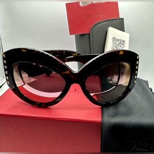 Valentino🏆 Havana Fashion Butterfly Sunglasses Cat Eye‼️